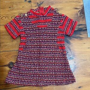 Vintage Girltown Knit Kids Sweater with Button Accents Dress Size 4T